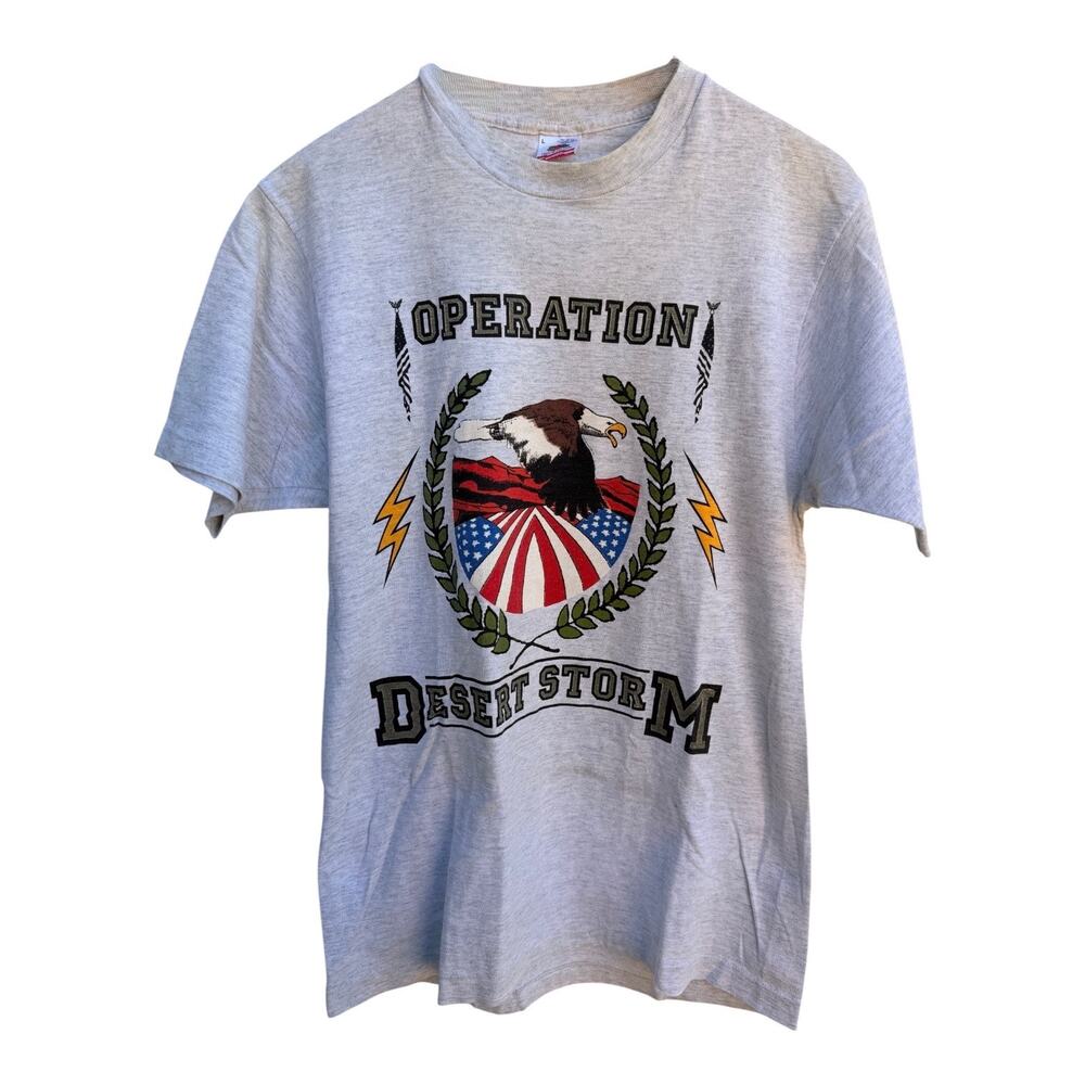 Vintage 1991 Operation Desert Storm Eagle Graphic T-Shirt Large